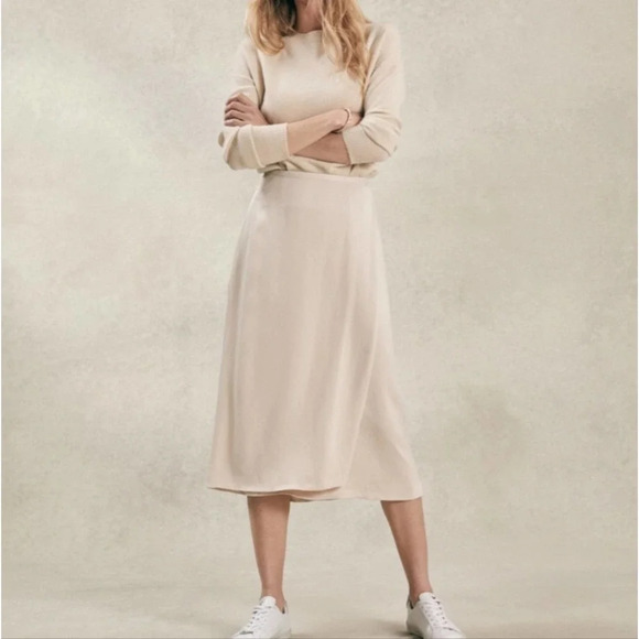 The White Company Dresses & Skirts - NWT White Company Wrap Satin Skirt size UK10 (fits US size 6)